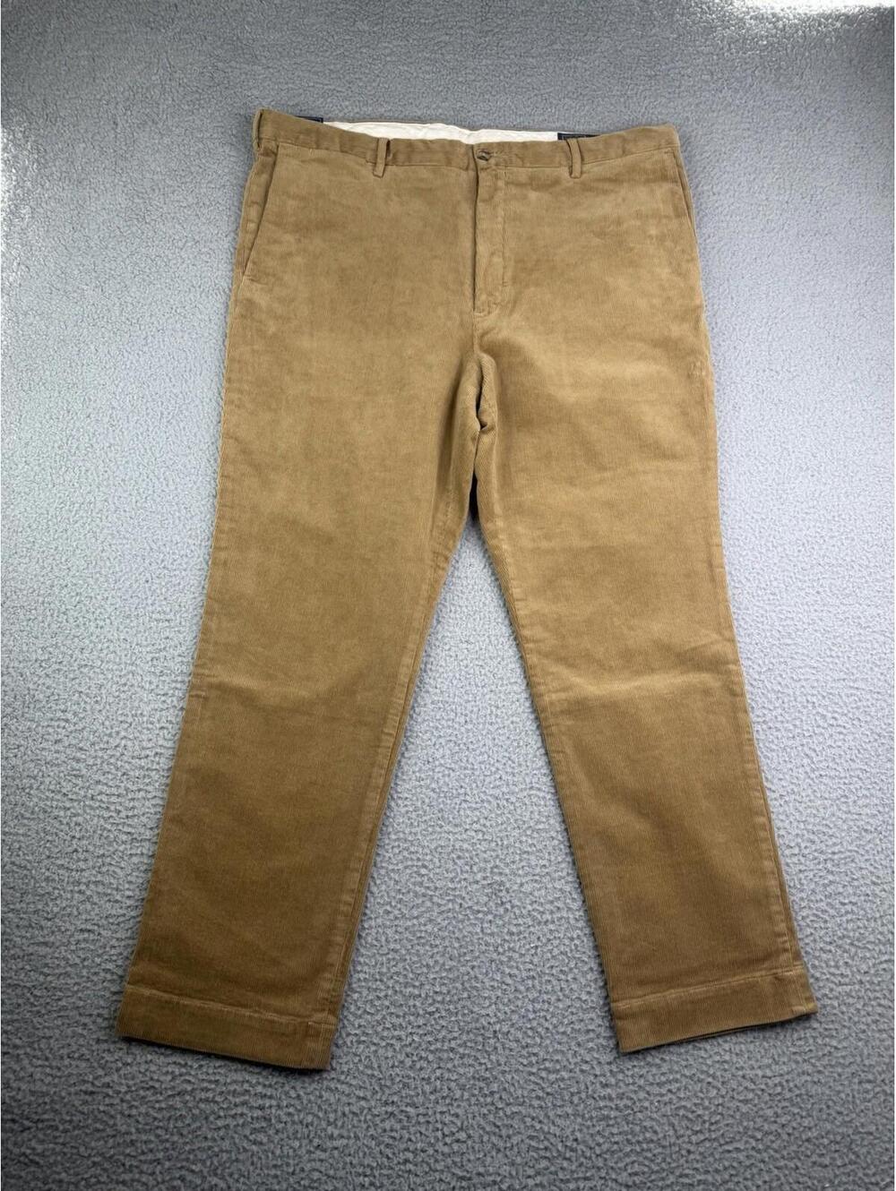 Polo Ralph Lauren Men's Stretch Slim Fit Flat Front Corduroy Pants Brown 40x30